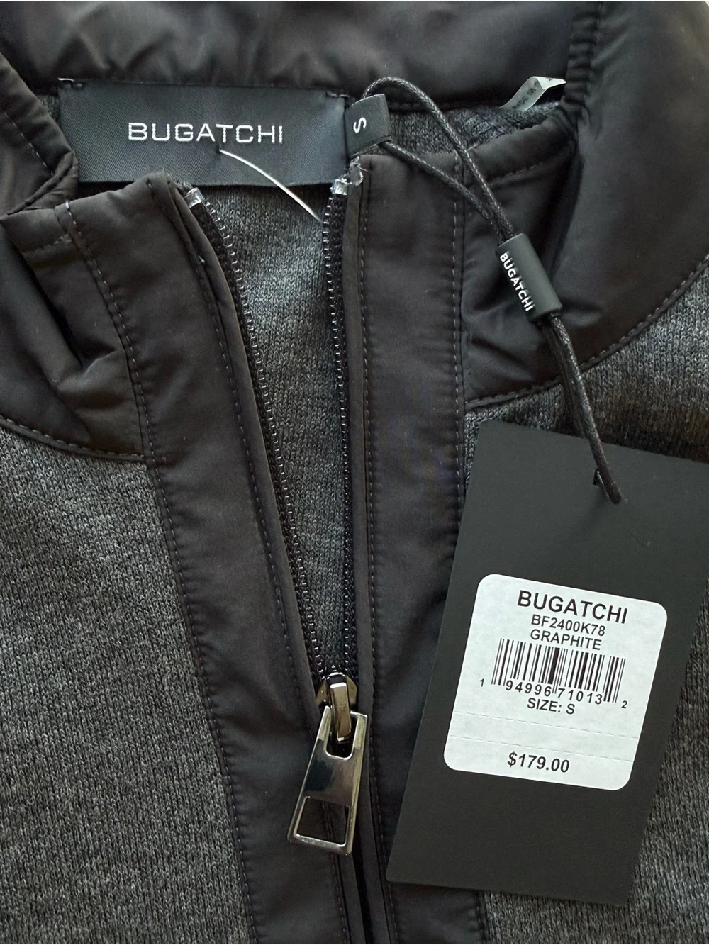 NWT Bugatchi Men's Grey Quarter-Zip Sweater Size Small